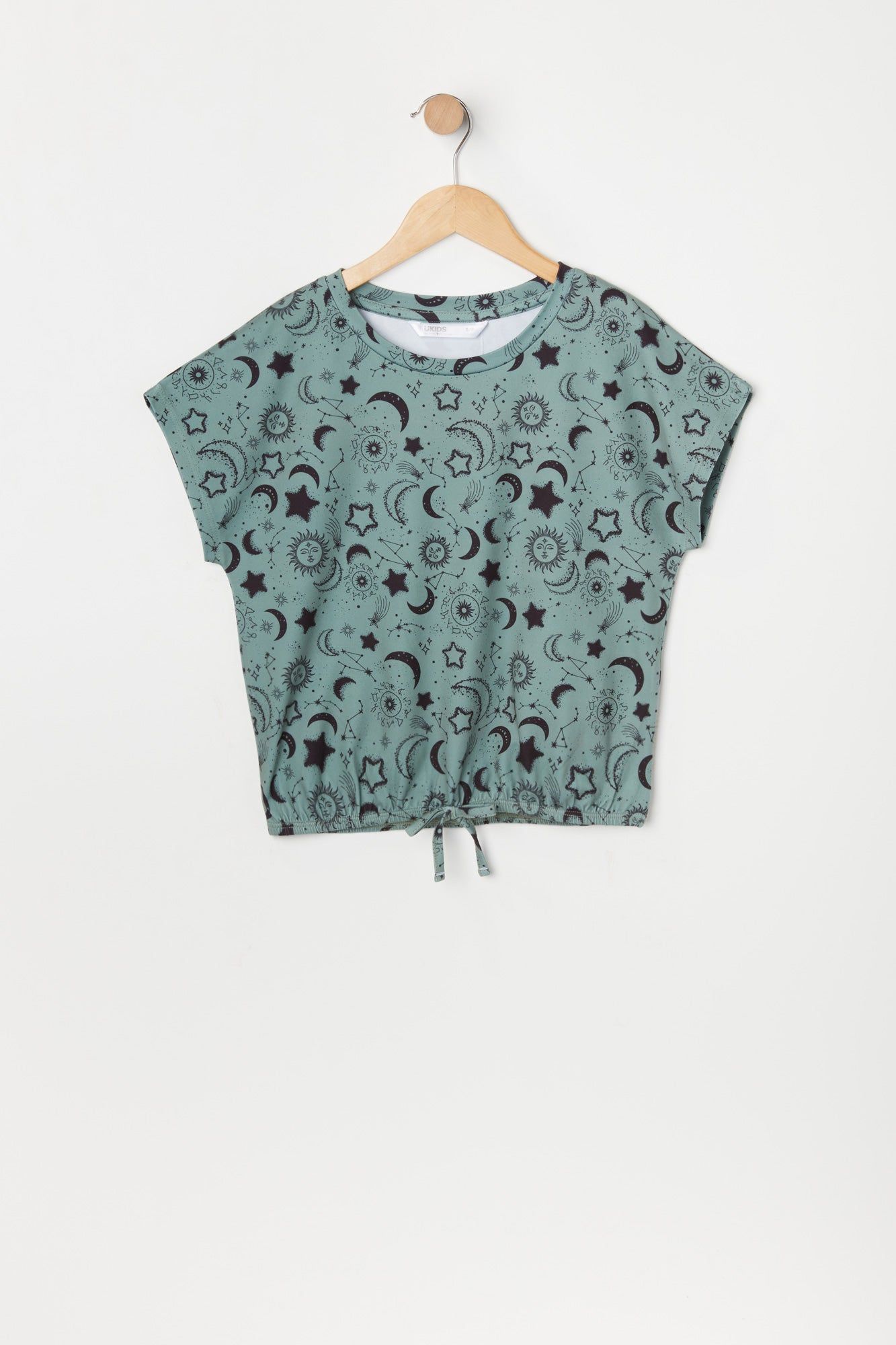 Girls Astrology Print Front Knot T-Shirt sold by Urban Planet