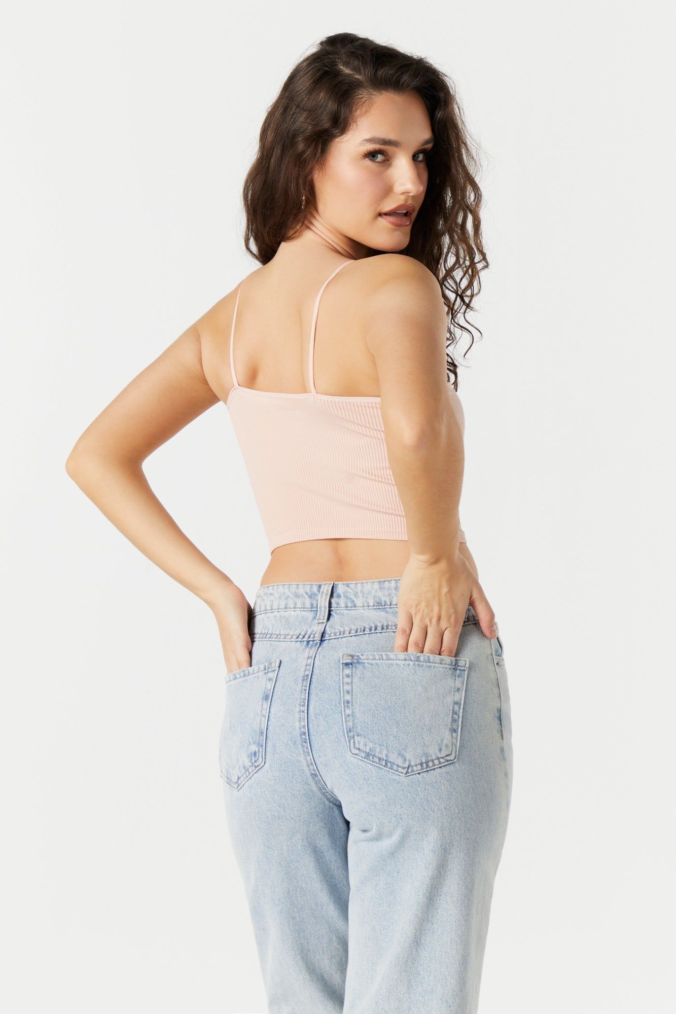 Solid Ribbed Double Strap Skimmer Tank sold by Urban Planet product image thumbnail 2