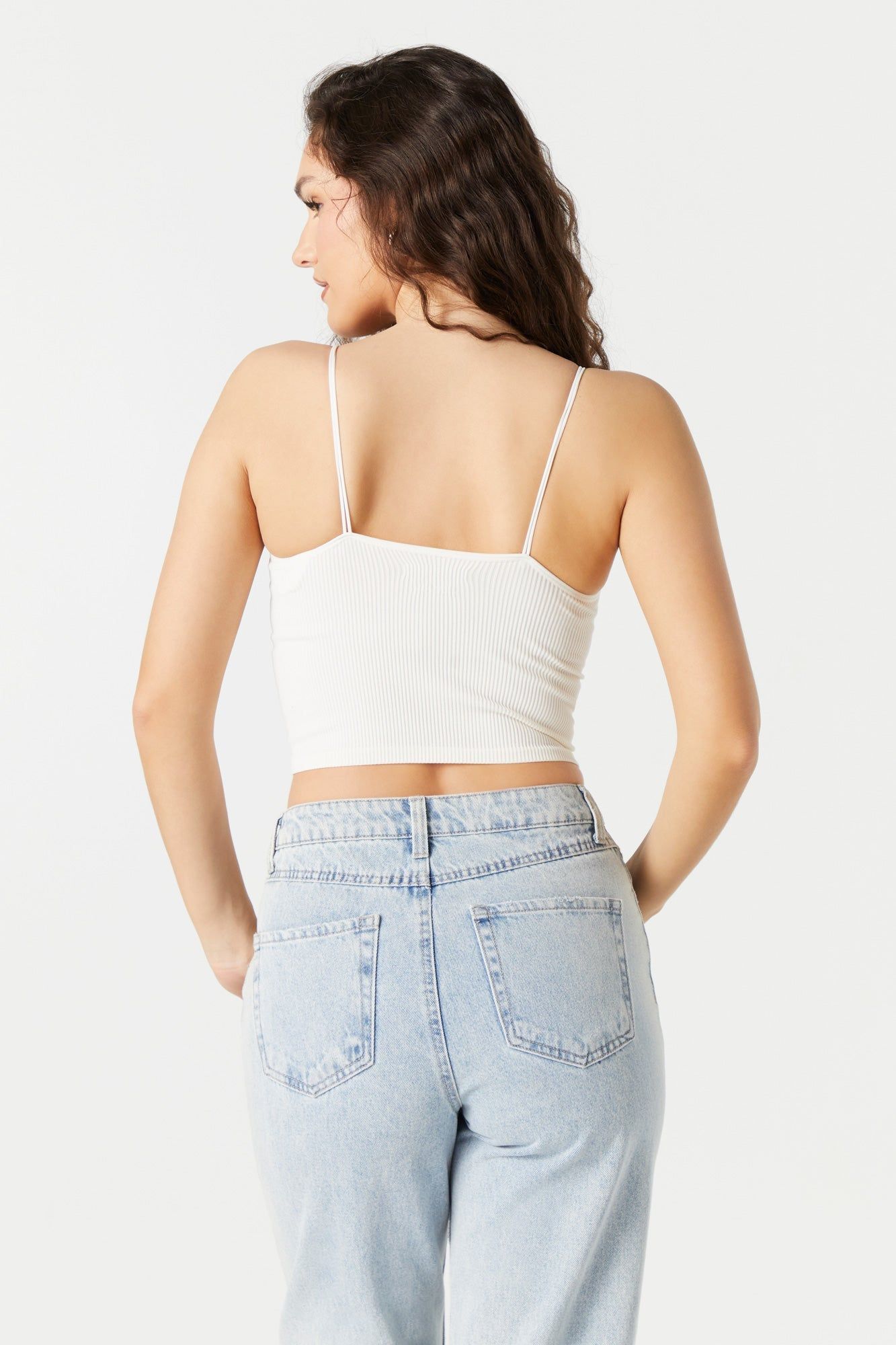 Solid Ribbed Double Strap Skimmer Tank sold by Urban Planet product image thumbnail 5