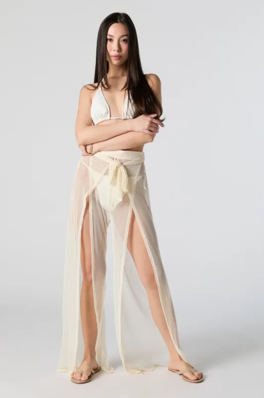 Fishnet Mesh Surplice Pant Cover Up sold by Urban Planet