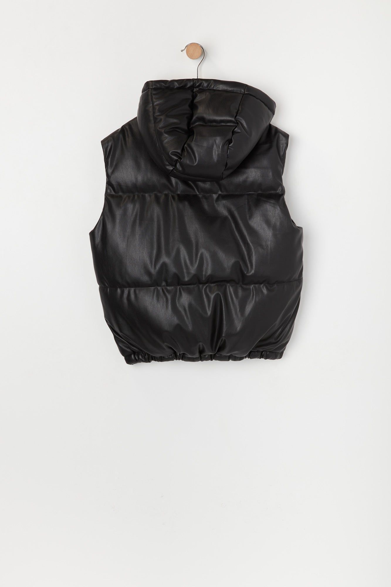 Girls Faux Leather Hooded Puffer Vest sold by Urban Planet product image thumbnail 2