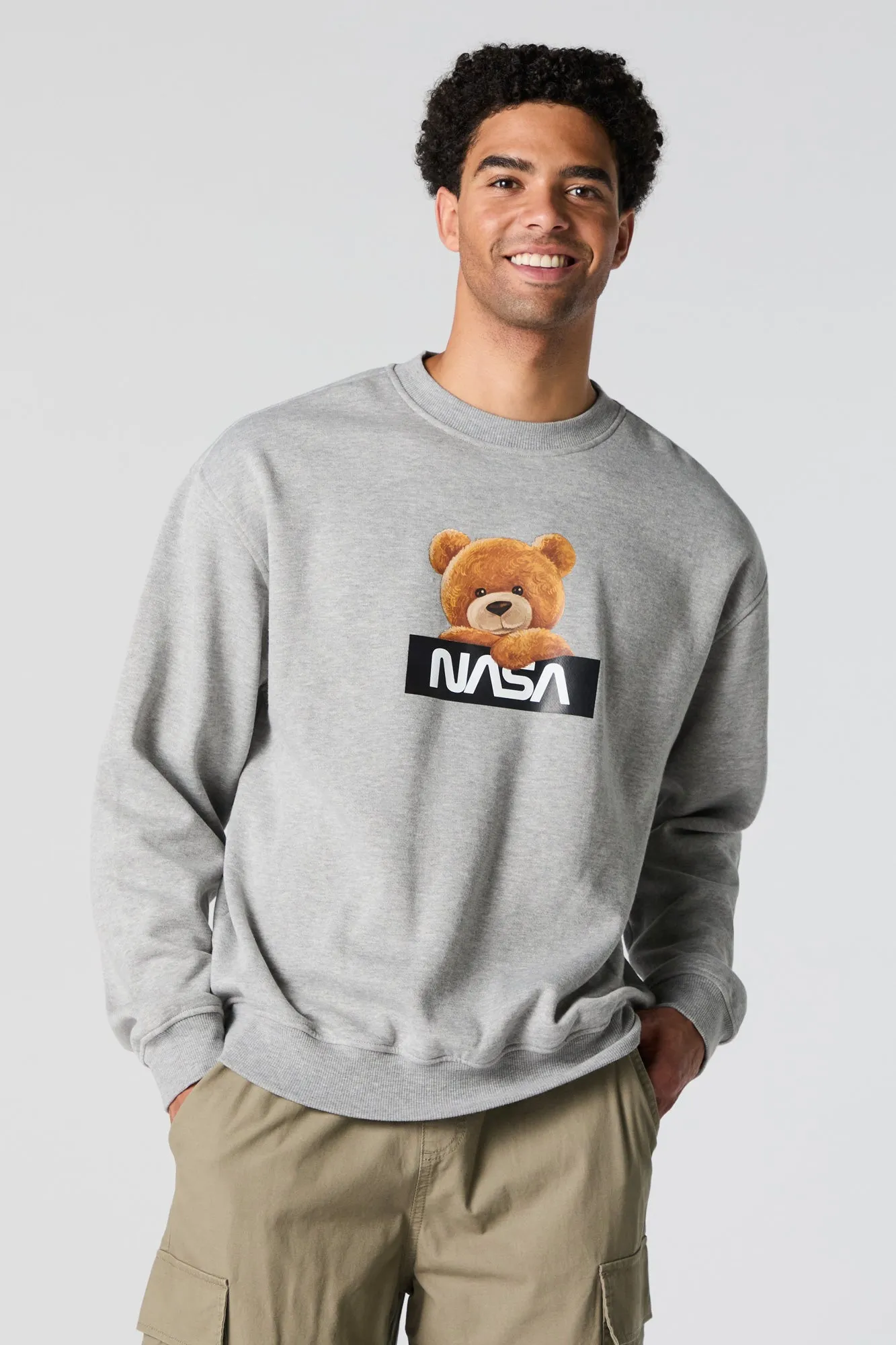 NASA Teddy Graphic Fleece Sweatshirt sold by Urban Planet