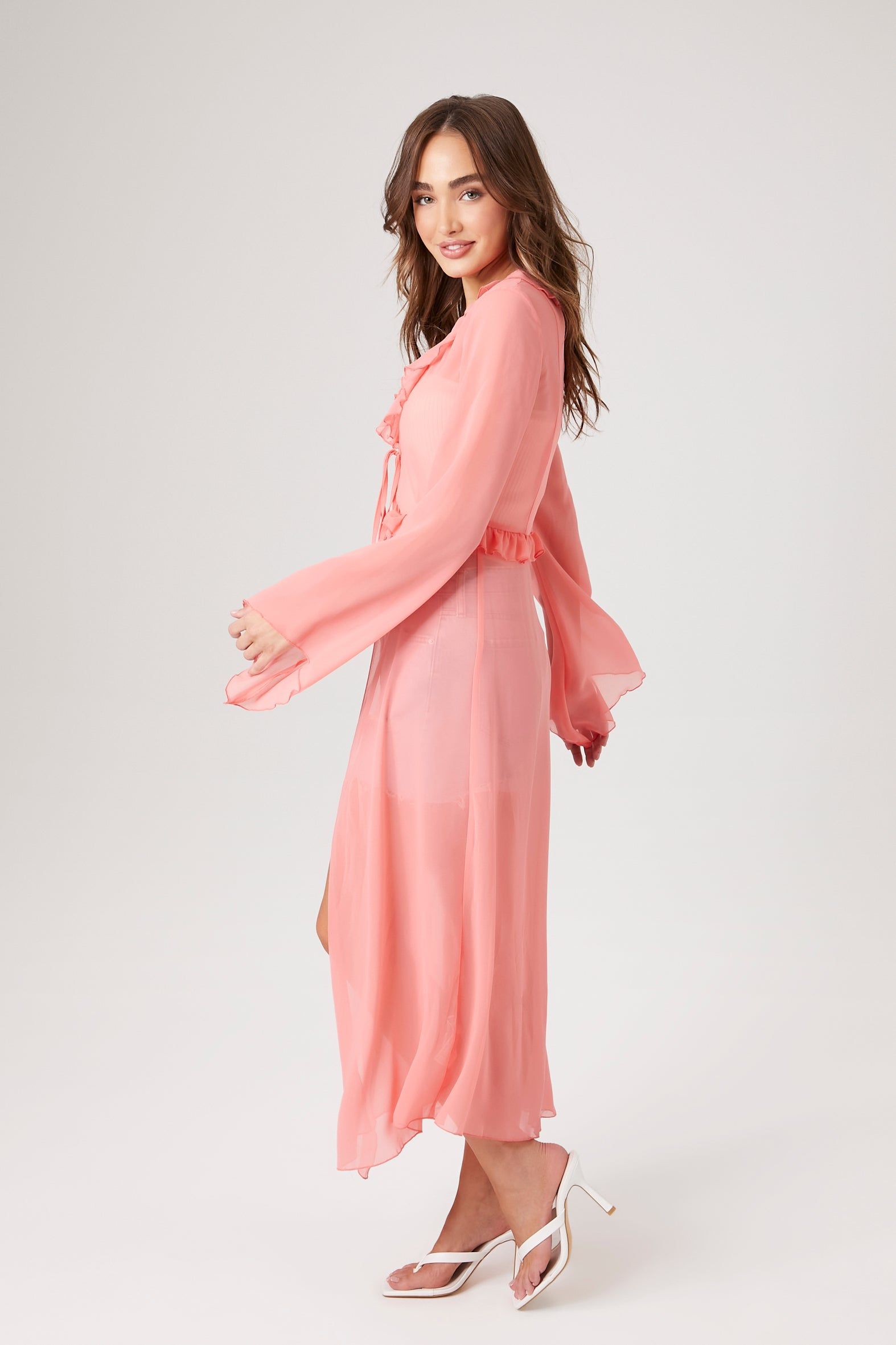 Chiffon Ruffle Trim Kimono sold by Urban Planet product image thumbnail 3