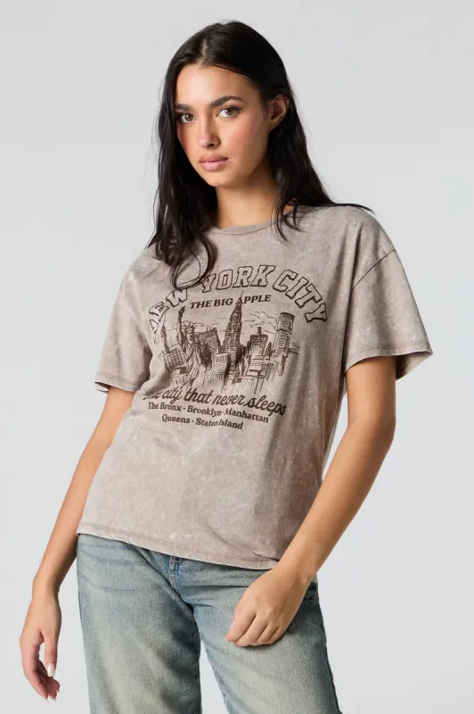 New York Graphic Washed Boyfriend T-Shirt sold by Urban Planet