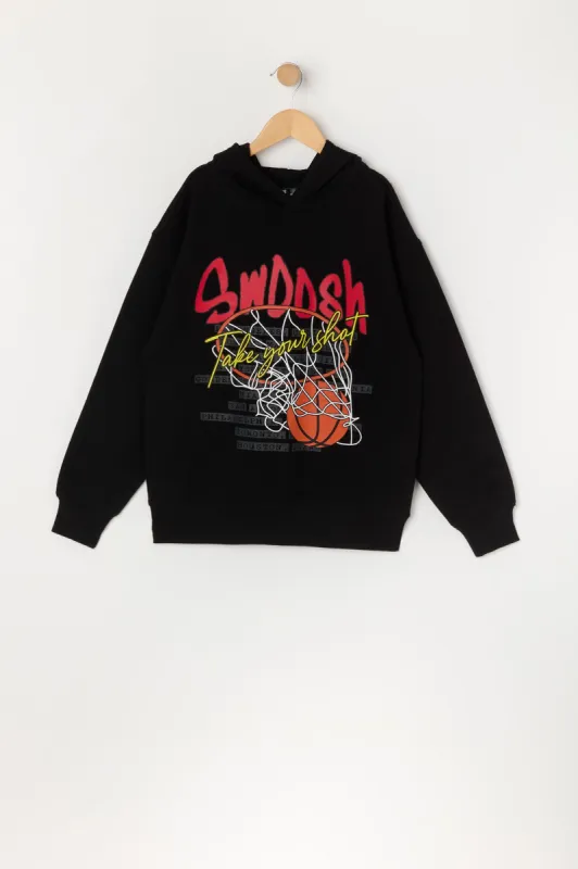 Boys Swoosh Graphic Fleece Hoodie sold by Urban Planet