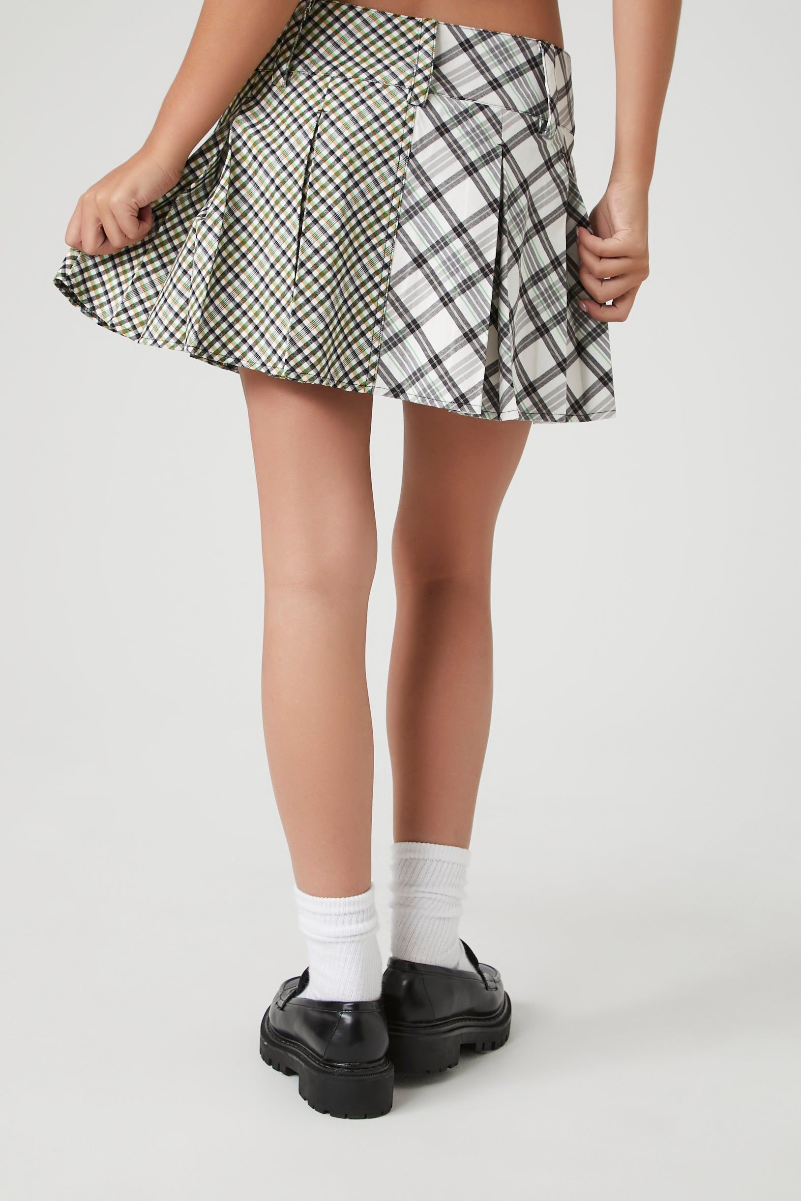 Pleated Reworked Plaid Mini Skirt sold by Urban Planet product image thumbnail 3
