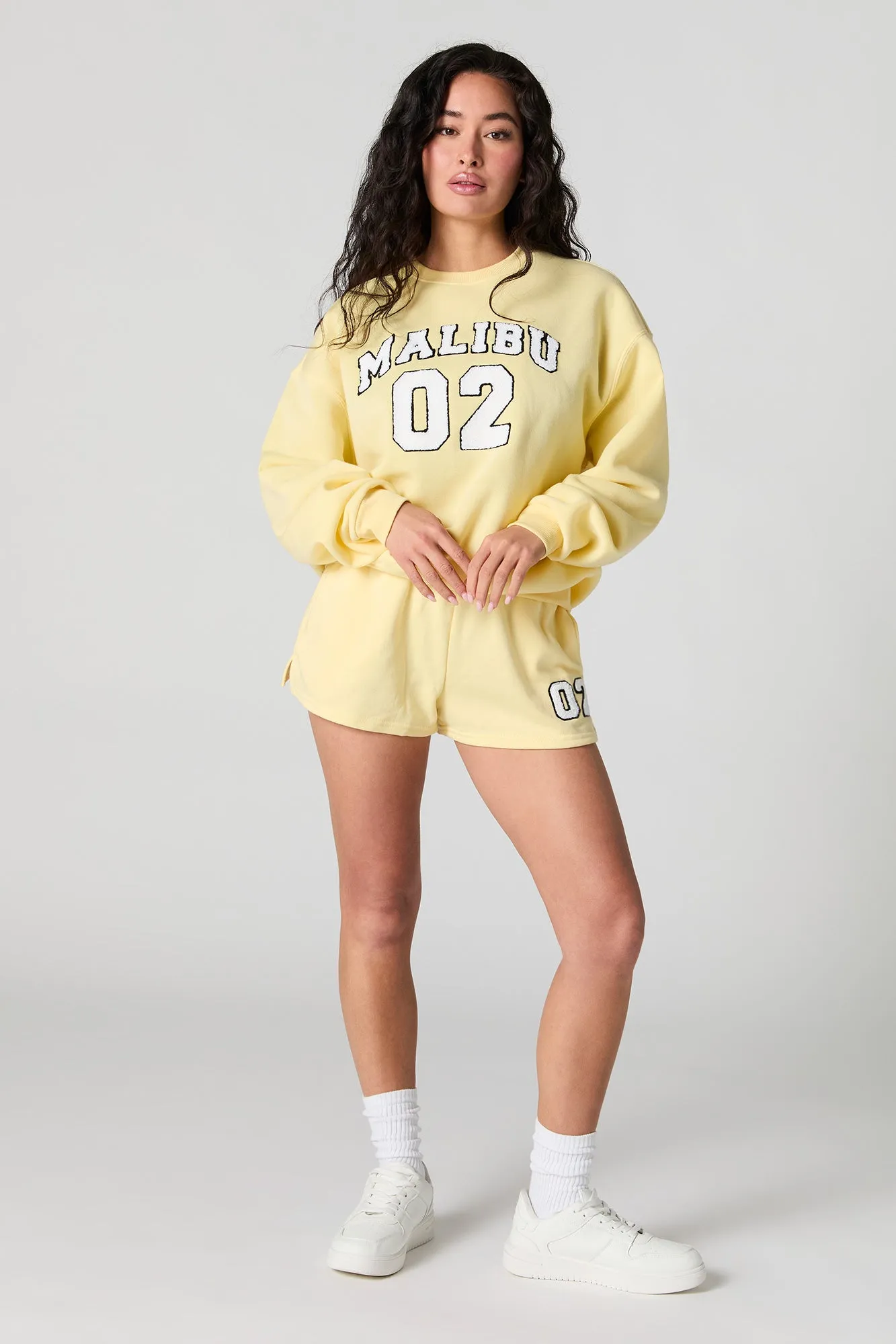 Malibu Chenille Embroidered Fleece Sweatshirt sold by Urban Planet product image thumbnail 3