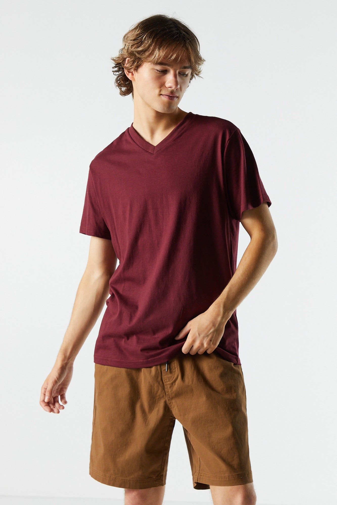 Basic V-Neck T-Shirt sold by Urban Planet product image thumbnail 4