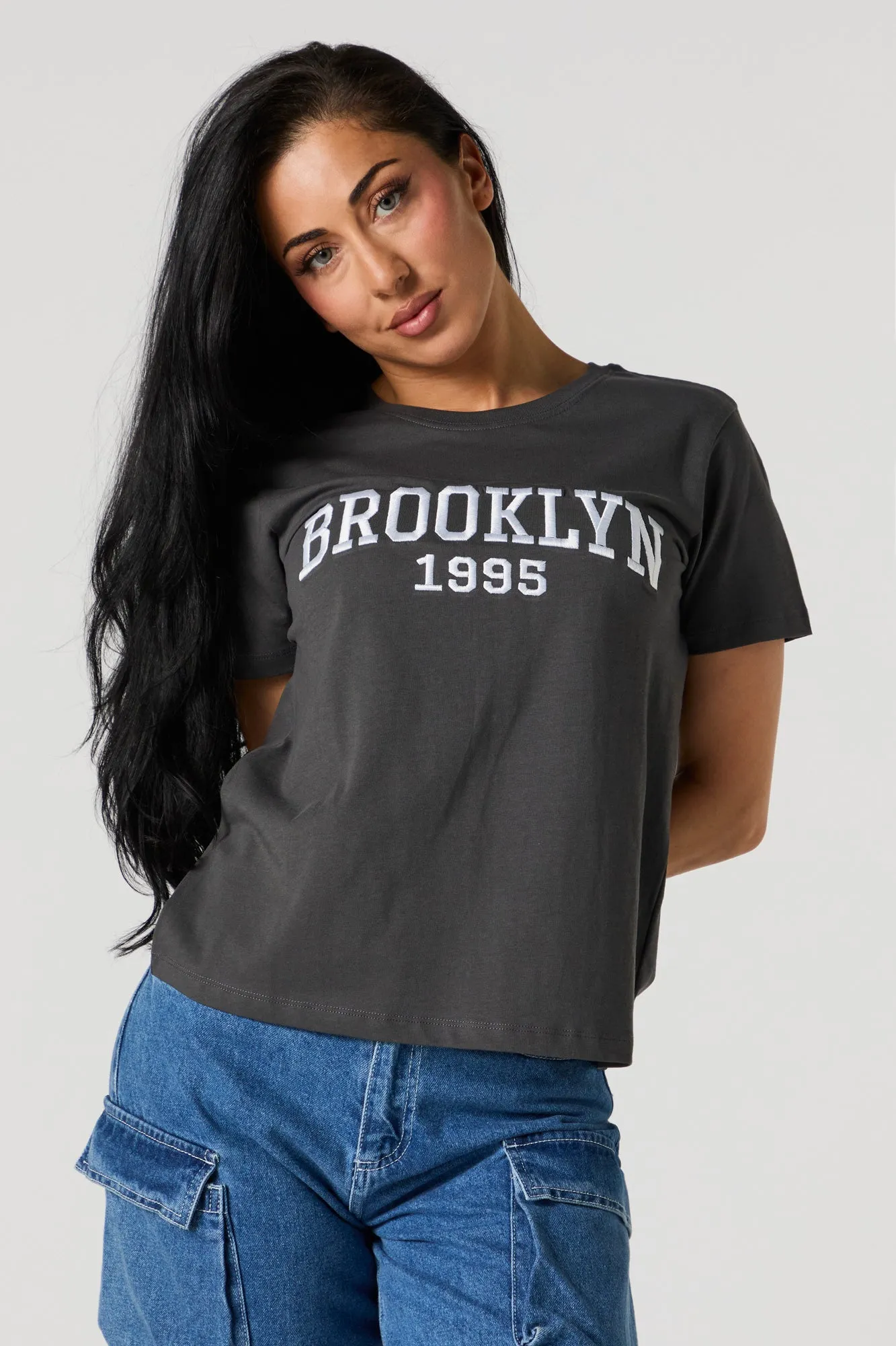Brooklyn Embroidered T-Shirt sold by Urban Planet