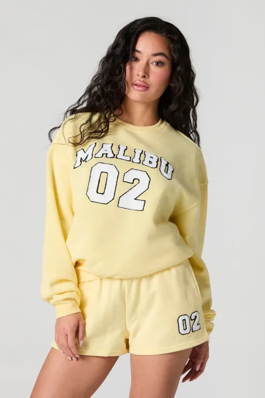 Malibu Chenille Embroidered Fleece Sweatshirt sold by Urban Planet