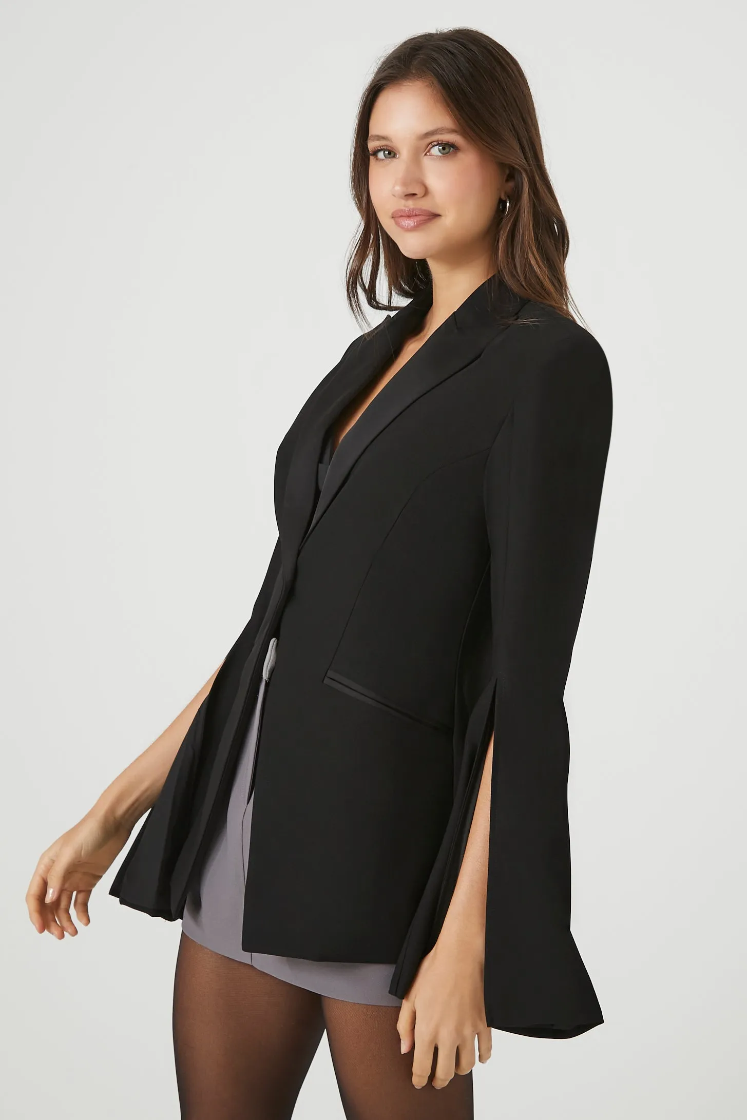 Blazer à revers cranté et manche fendue sold by Urban Planet product image thumbnail 2