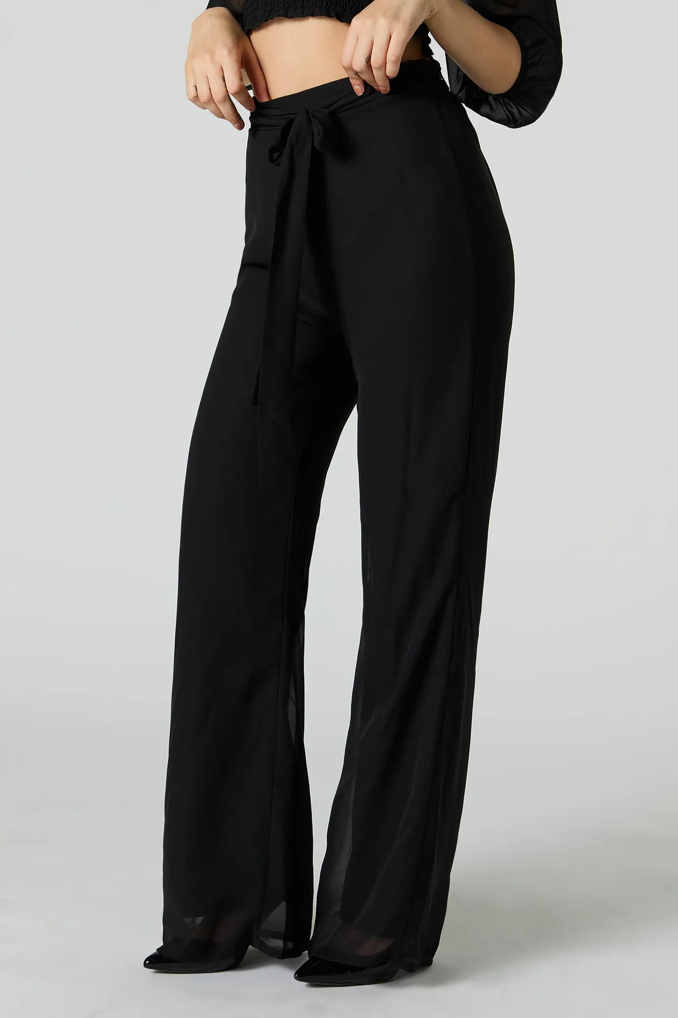 Chiffon Belted Palazzo Pant sold by Urban Planet product image thumbnail 2