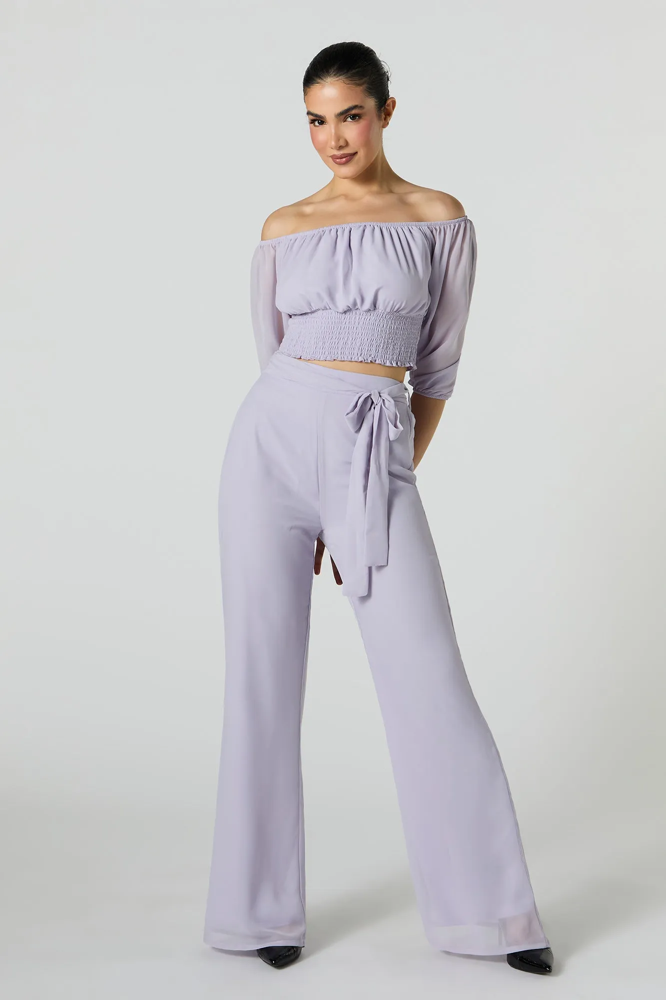 Chiffon Belted Palazzo Pant sold by Urban Planet product image thumbnail 4