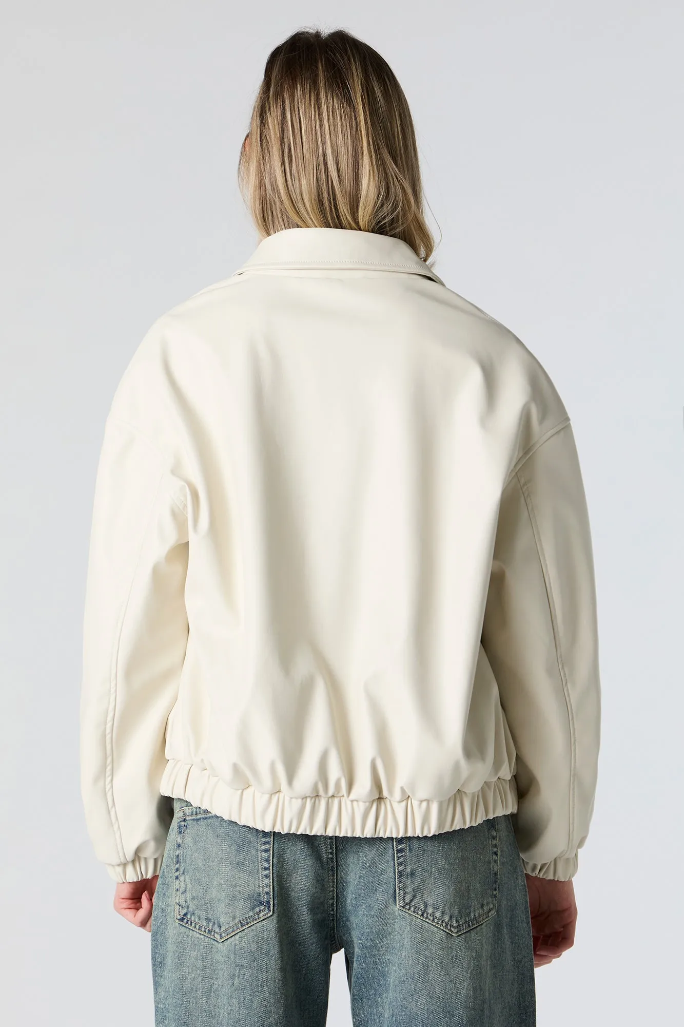 Faux Leather Bomber Jacket sold by Urban Planet product image thumbnail 2