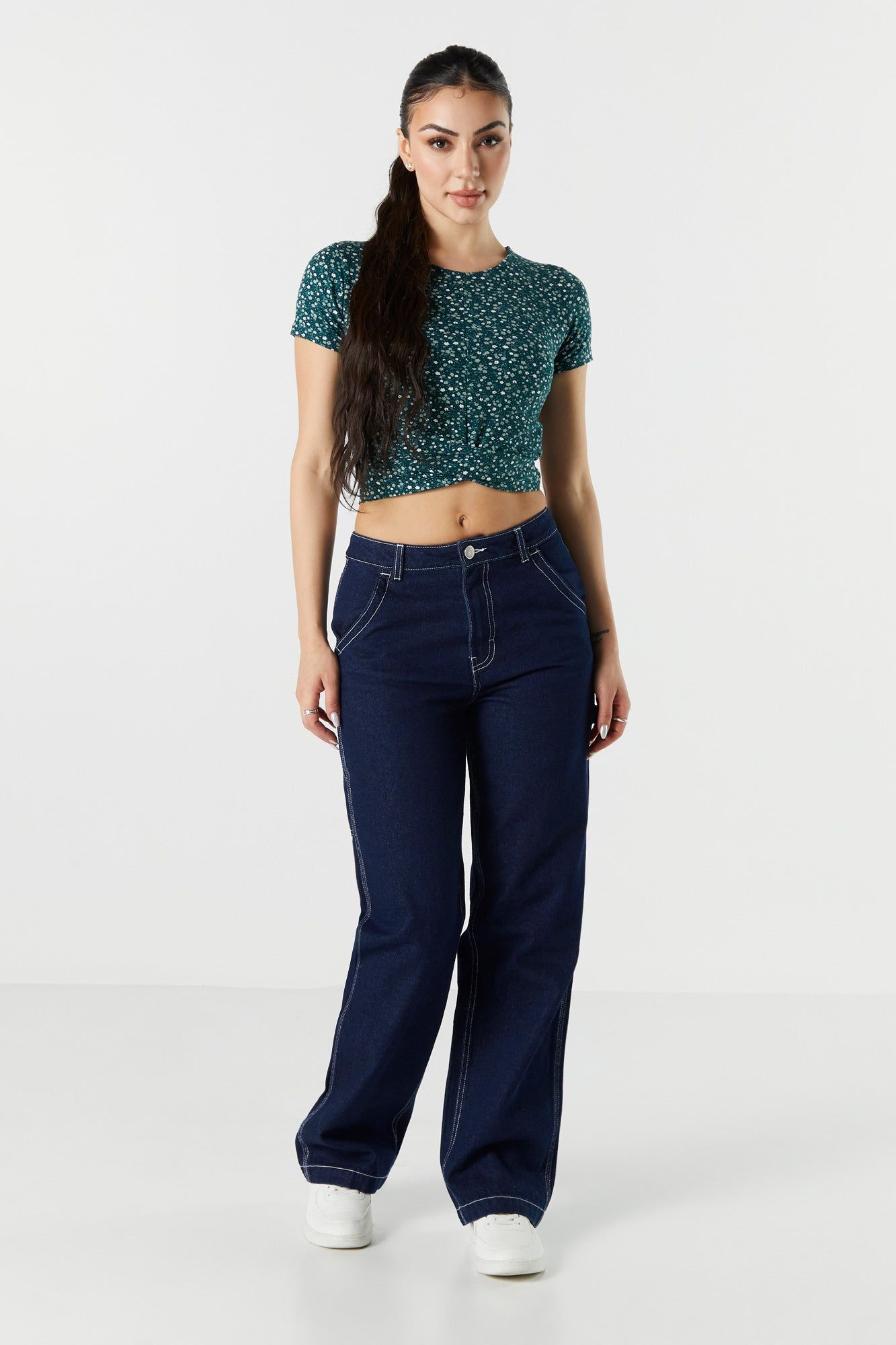 Green Knotted Skimmer Top sold by Urban Planet product image thumbnail 3