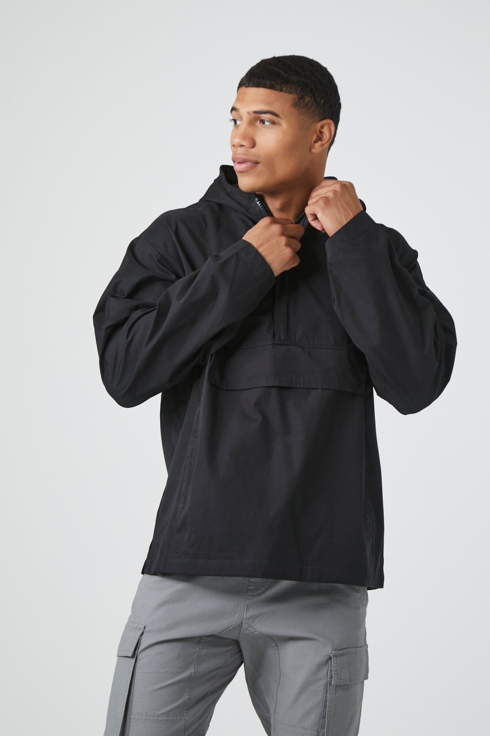 Half Zip Hooded Jacket sold by Urban Planet
