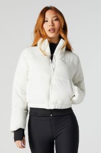 Cropped Zip-Up Puffer Jacket sold by Urban Planet