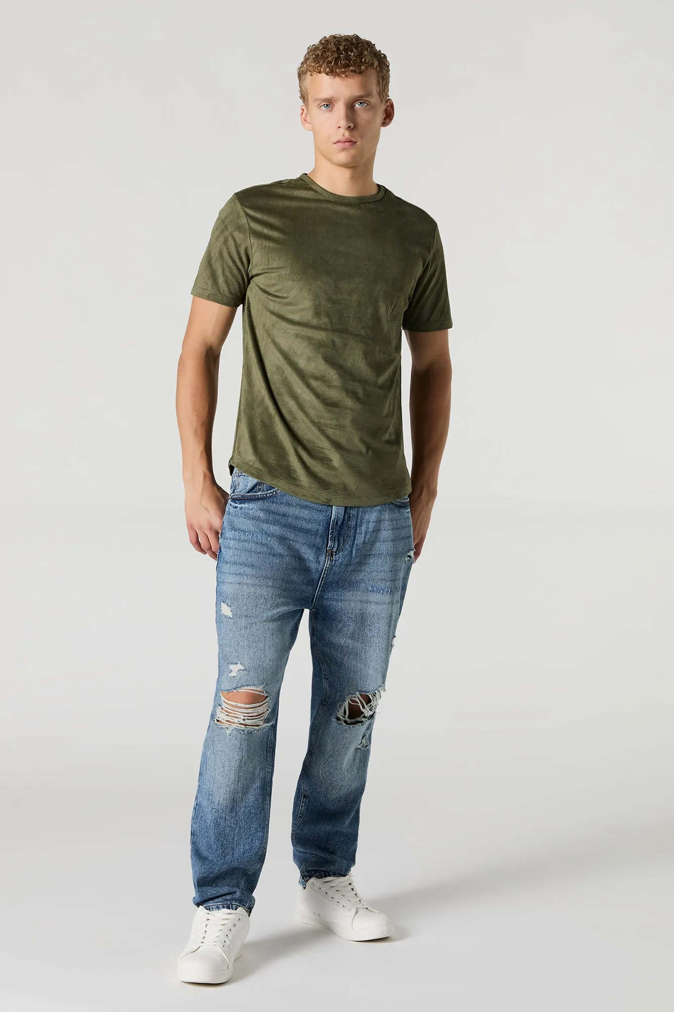 T-shirt en similisuède avec ourlet arrondi sold by Urban Planet product image thumbnail 3