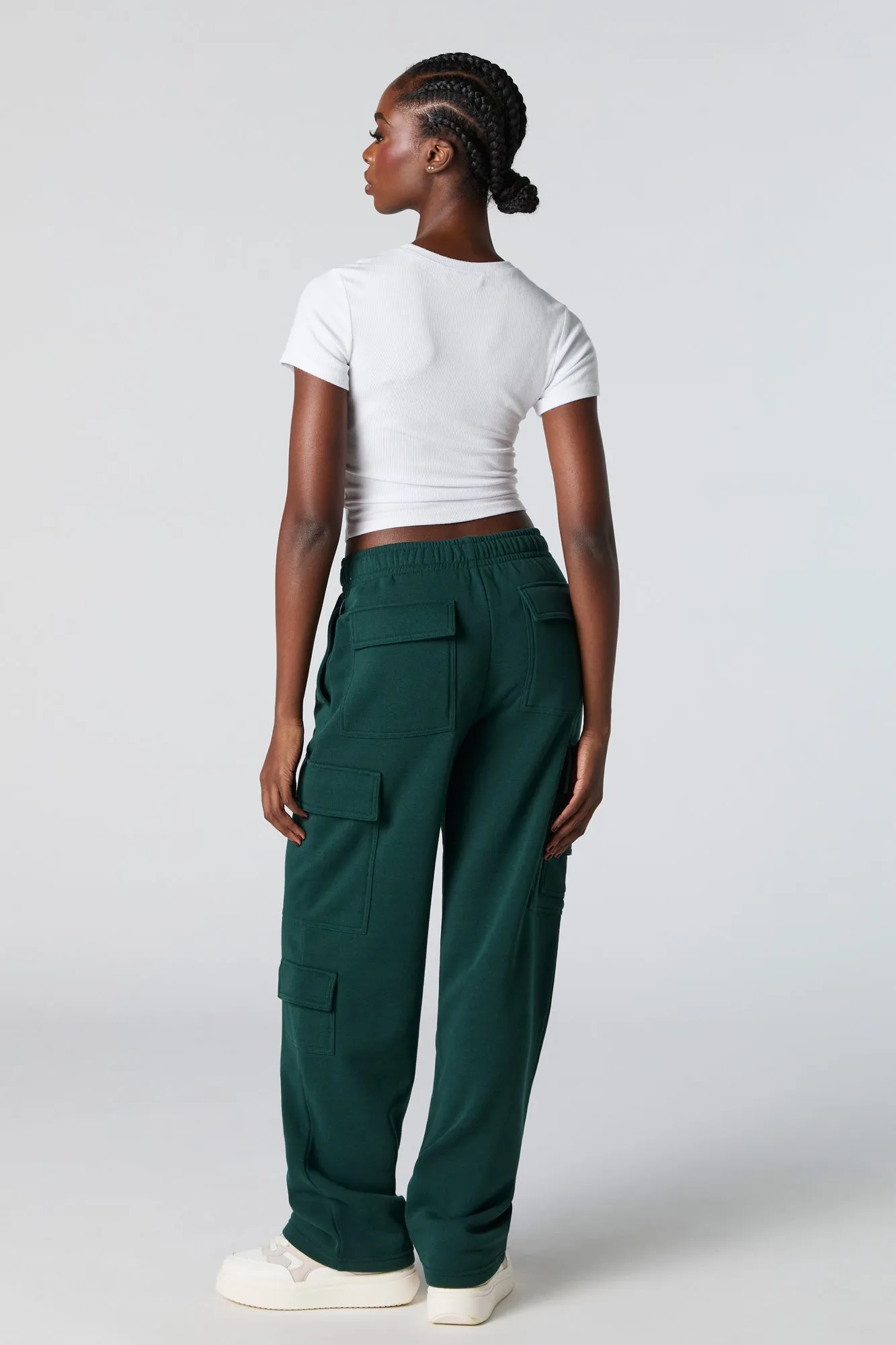 Fleece Wide Leg Cargo Sweatpant sold by Urban Planet product image thumbnail 3