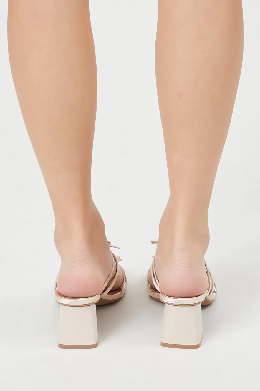 Mules à talo bloc en satin avec brides et boucles sold by Urban Planet product image thumbnail 3