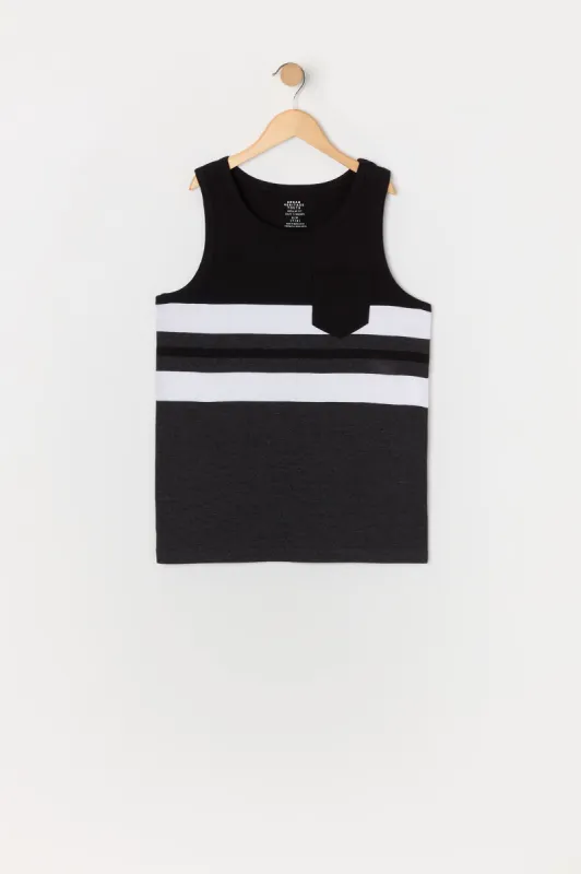 Boys Striped Colourblock Tank sold by Urban Planet