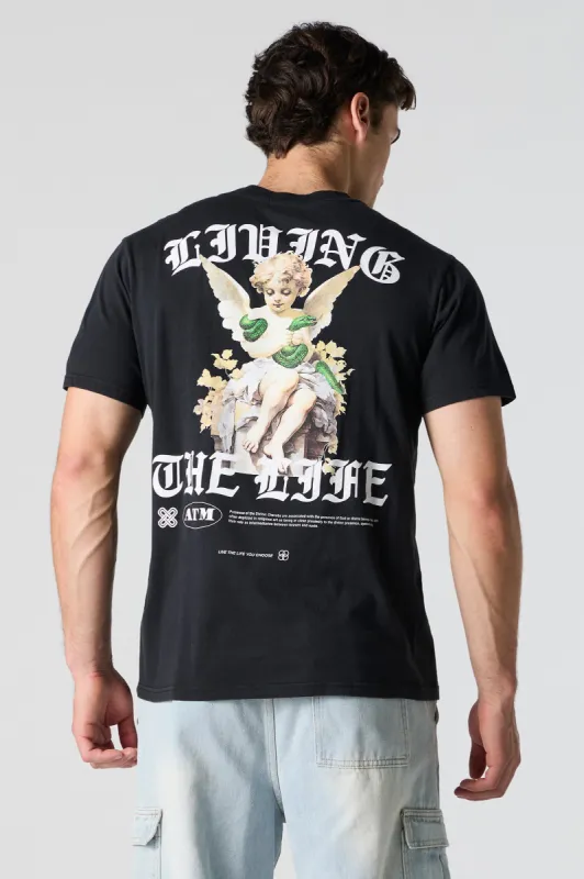 T-shirt à imprimé Living the Life sold by Urban Planet