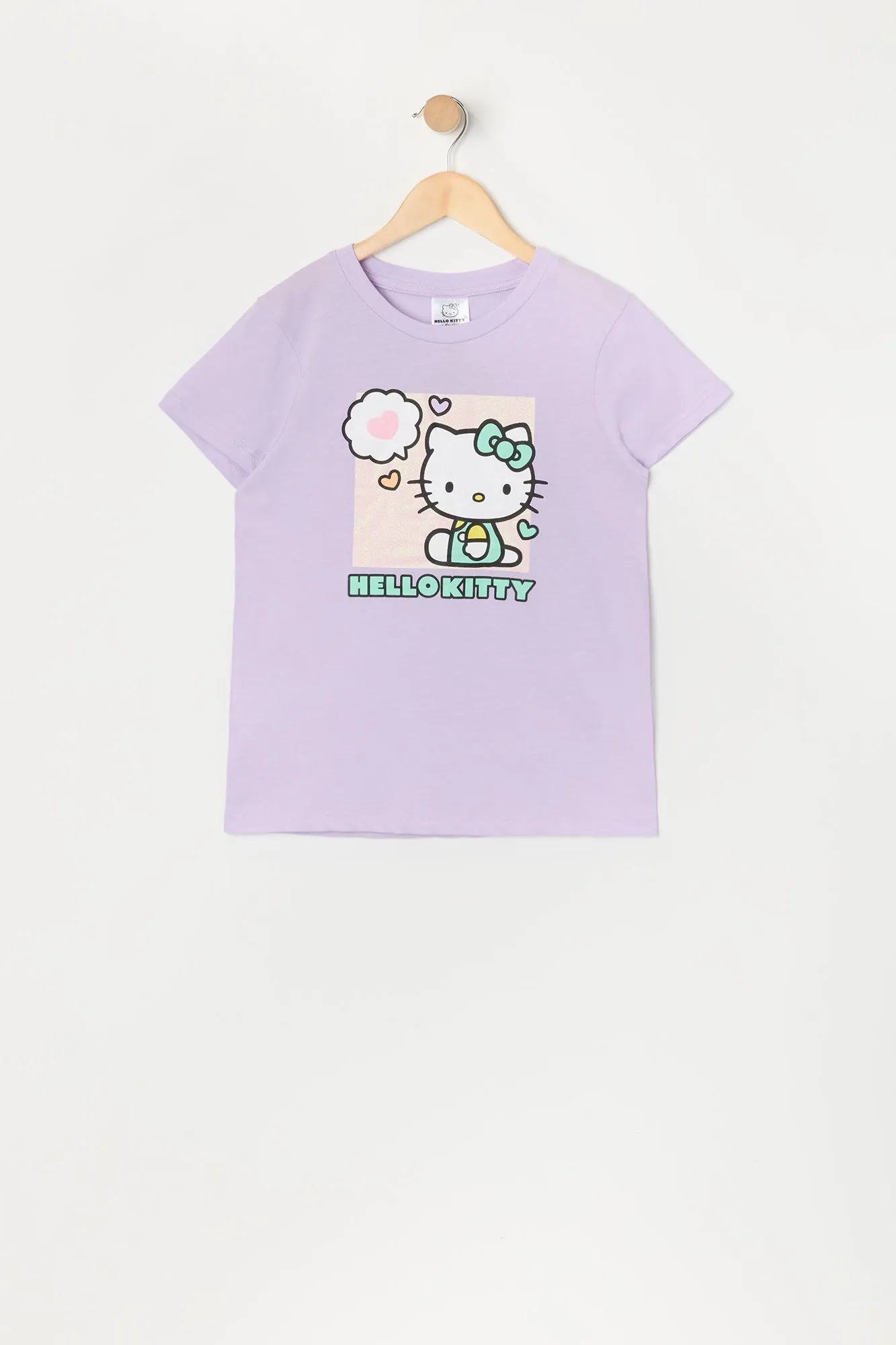T-shirt pourpre à imprimé Hello Kitty pour fille sold by Urban Planet
