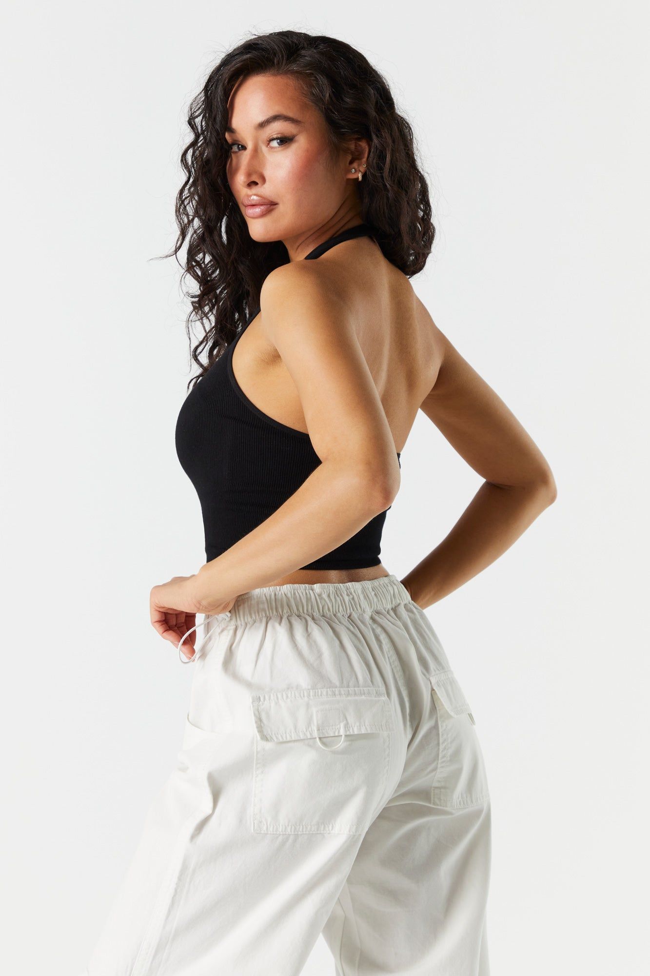 Seamless Ribbed Halter Crop Top sold by Urban Planet product image thumbnail 5