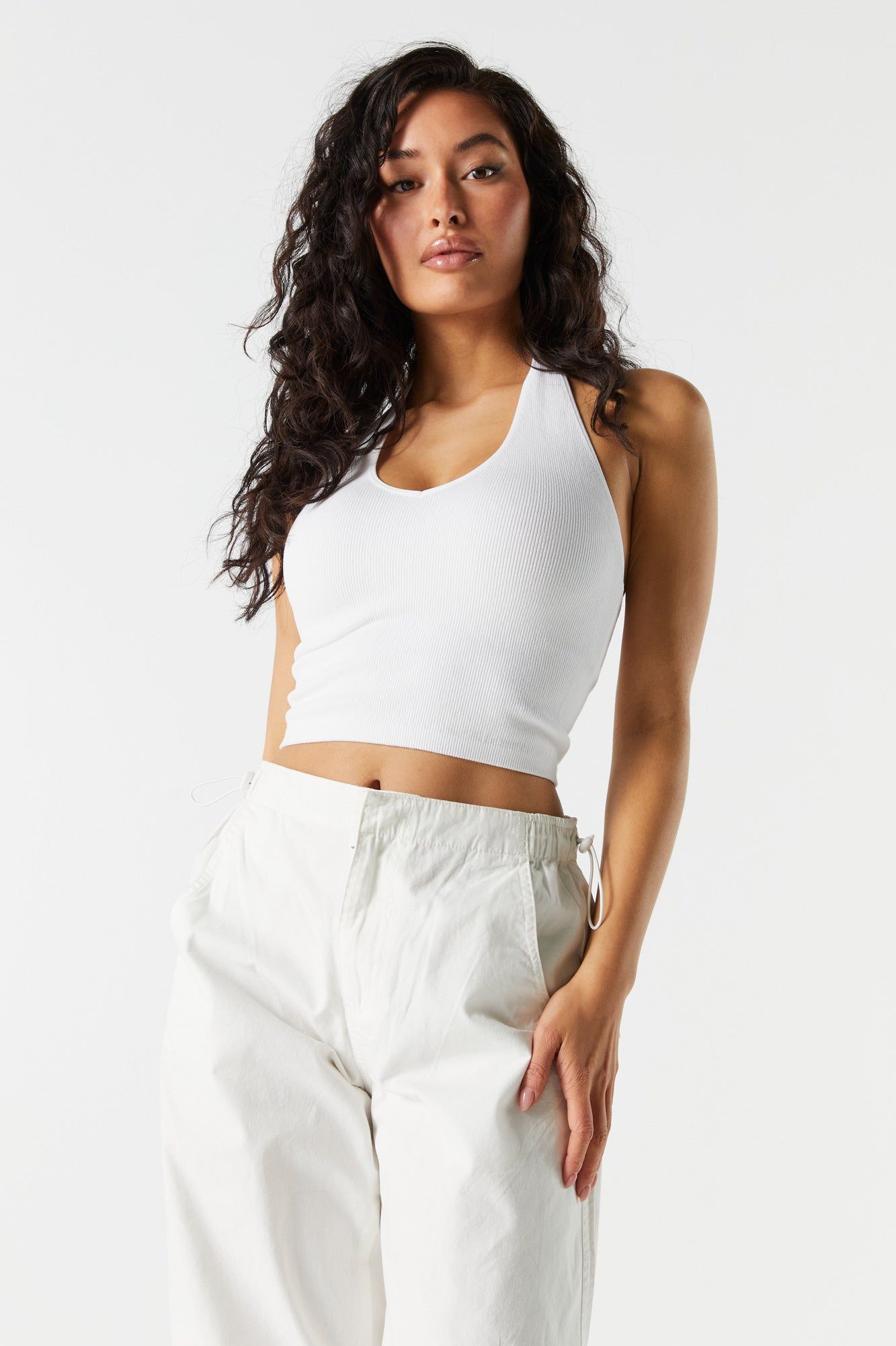 Seamless Ribbed Halter Crop Top sold by Urban Planet product image thumbnail 7