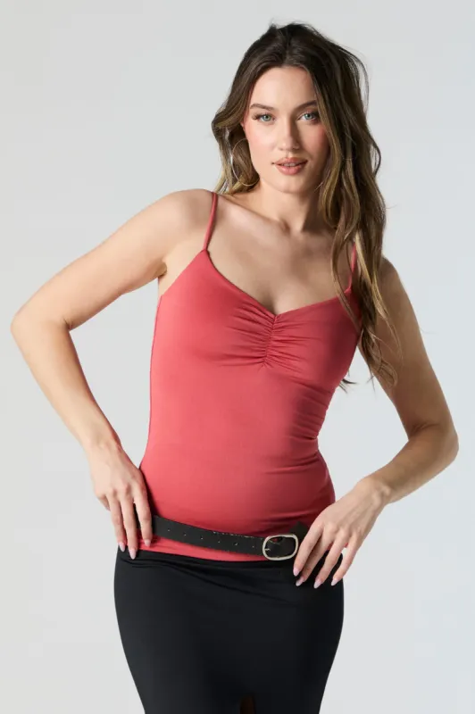 Contour V-Neck Cinched Tank sold by Urban Planet