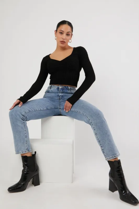 Sweetheart Cable Knit Sweater sold by Urban Planet