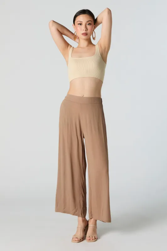 Textured Cropped Wide Leg Pant sold by Urban Planet