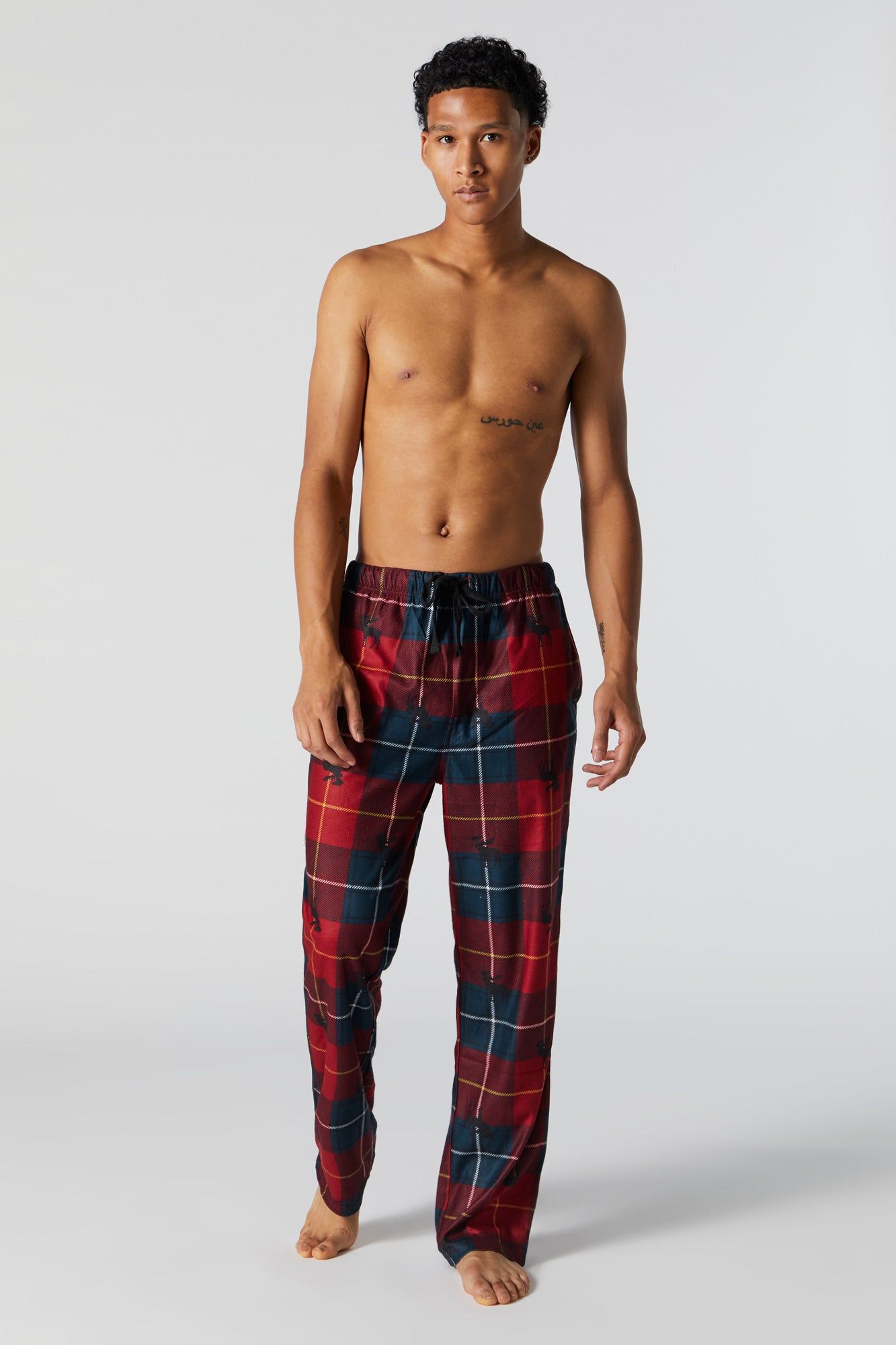 Moose Plaid Graphic Pajama Pant sold by Urban Planet product image thumbnail 3