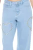 Jean à jambe droite avec découpes et imprimé Papillon en pierres du Rhin sold by Urban Planet