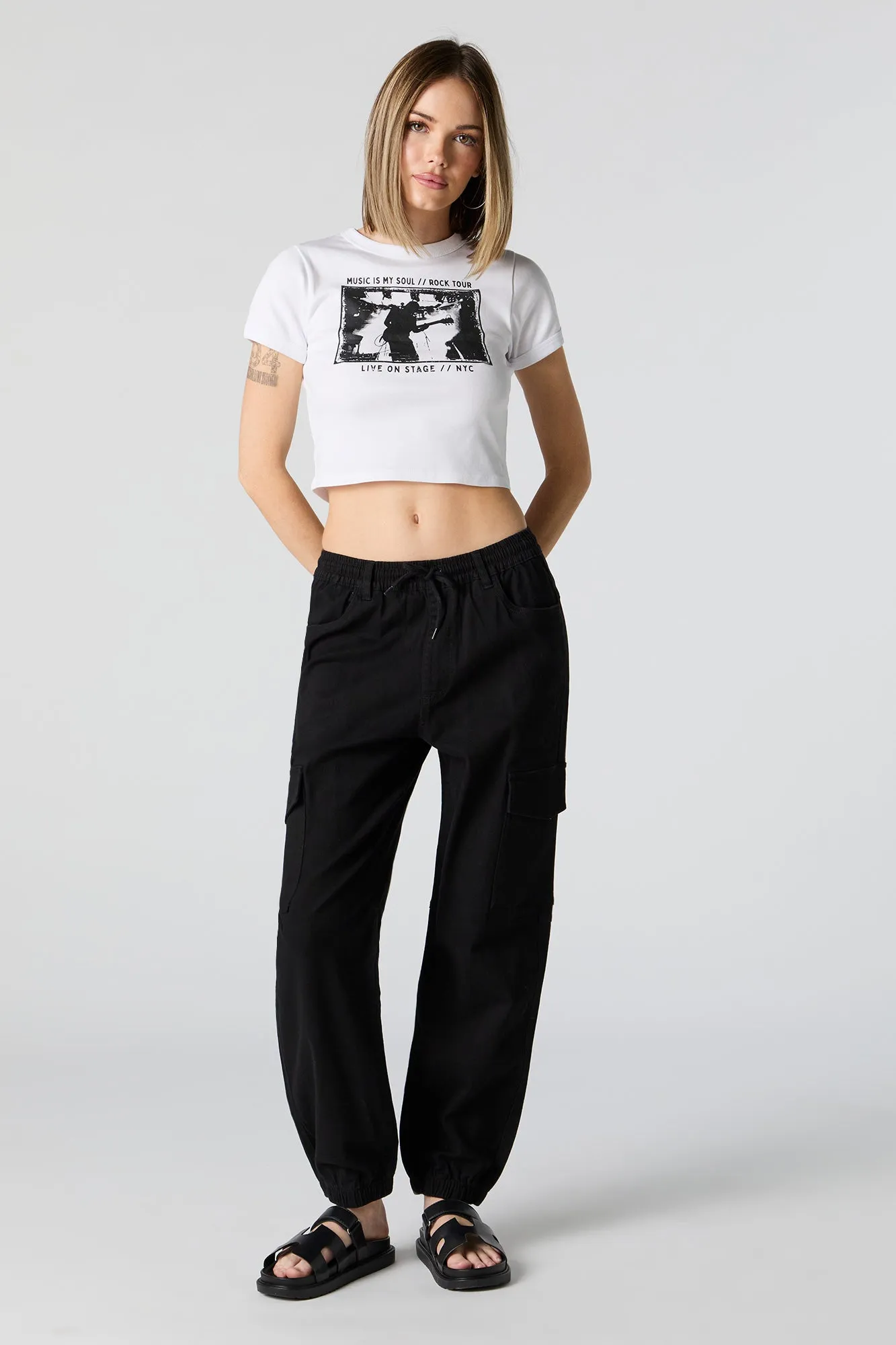 Drawstring Cargo Jogger with Belt Loops sold by Urban Planet product image thumbnail 5