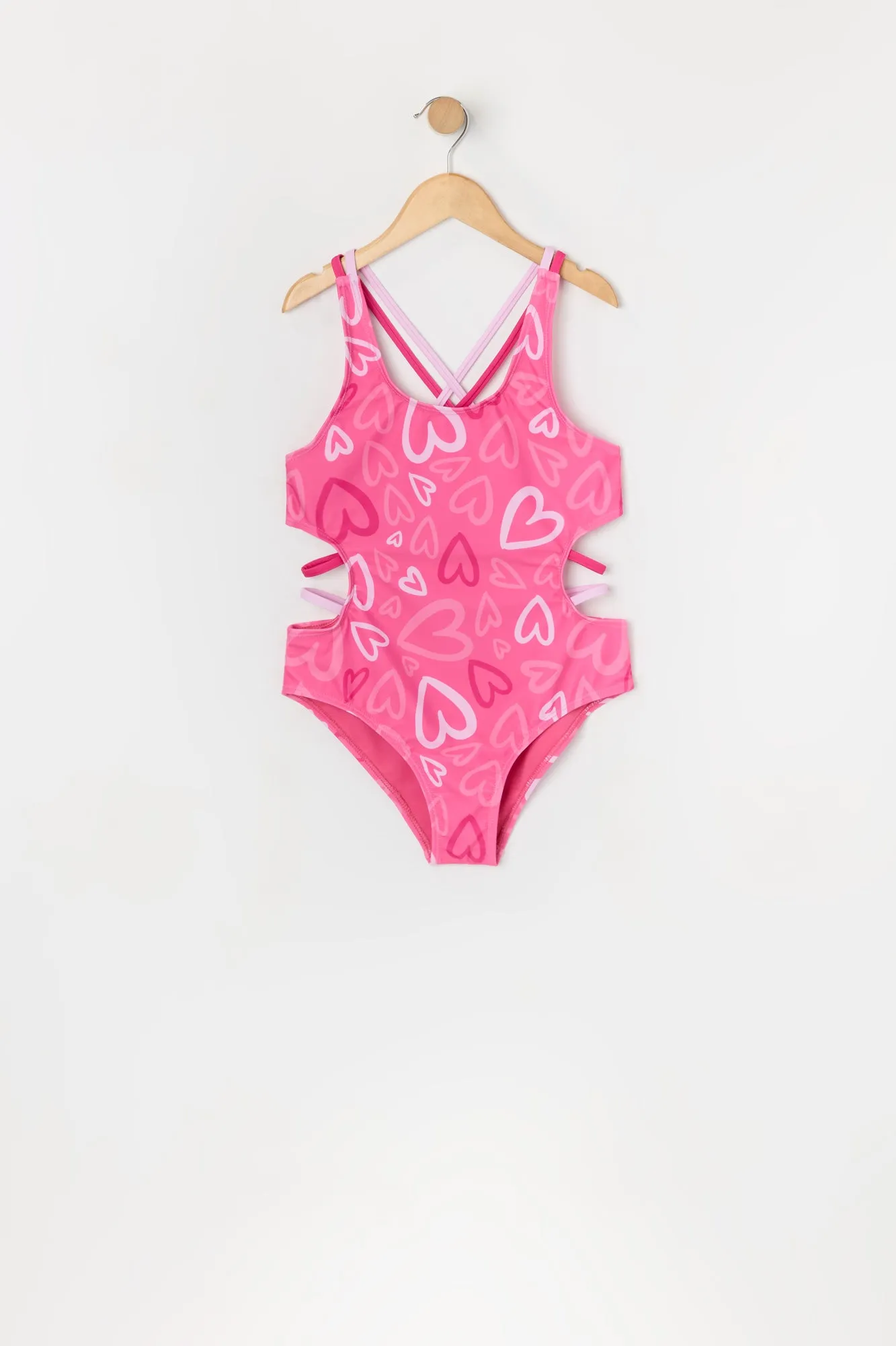 Maillot de bain une-pièce avec brides et motif Coeur pour fille sold by Urban Planet