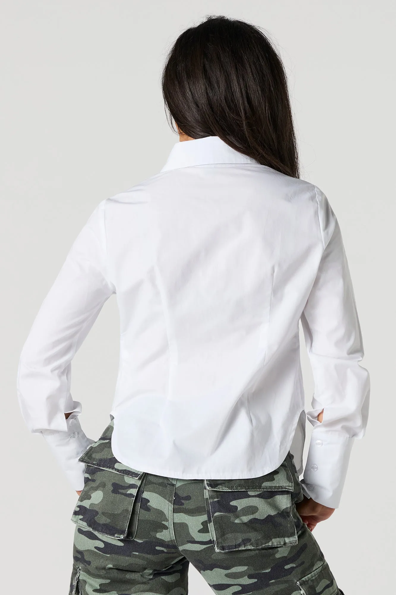 Button-Up Top with Neck Tie sold by Urban Planet product image thumbnail 2