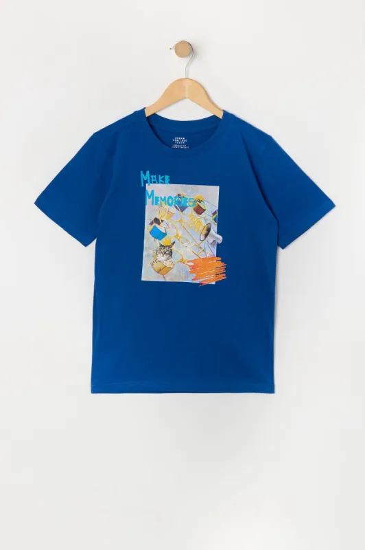 T-shirt à imprimé Make Memories pour garçon sold by Urban Planet