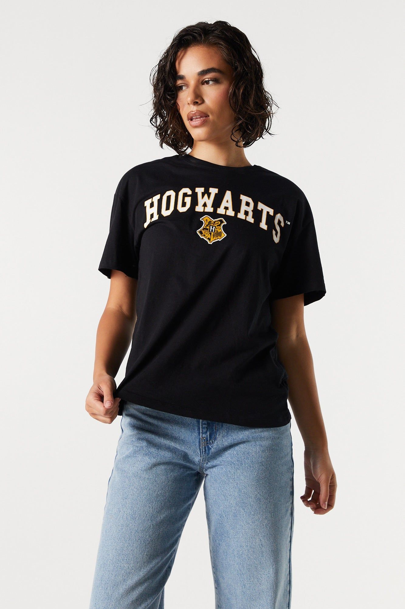 Hogwarts Graphic Boyfriend T-Shirt sold by Urban Planet