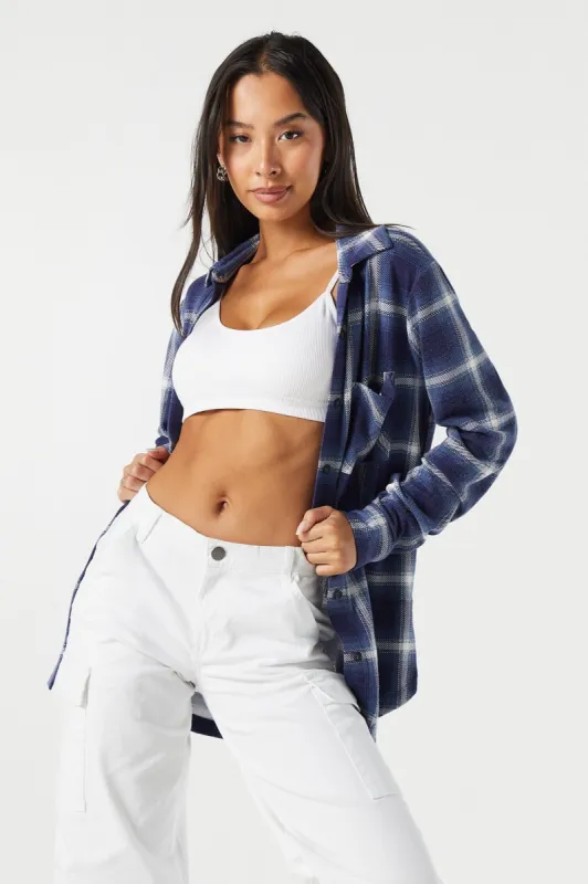 Plaid Button-Up Top sold by Urban Planet