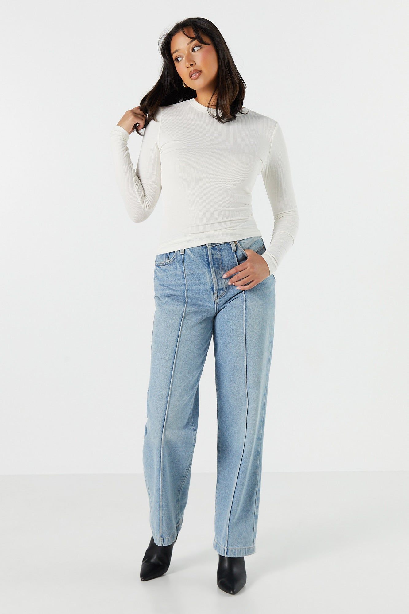 Ribbed High Neck Long Sleeve Top sold by Urban Planet product image thumbnail 12