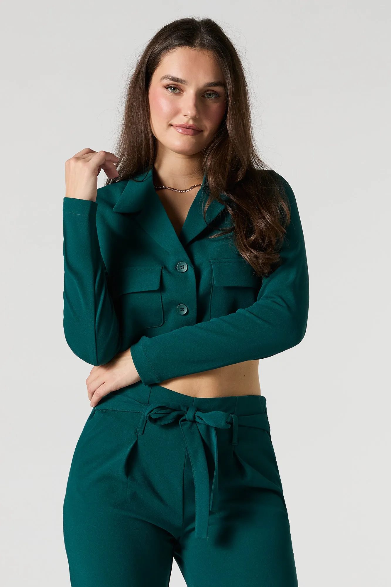 Button Front Cropped Blazer sold by Urban Planet product image thumbnail 4