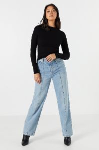 Ribbed High Neck Long Sleeve Top sold by Urban Planet