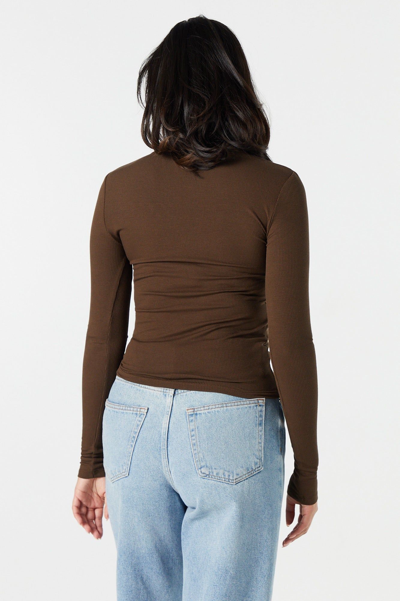 Ribbed High Neck Long Sleeve Top sold by Urban Planet product image thumbnail 14
