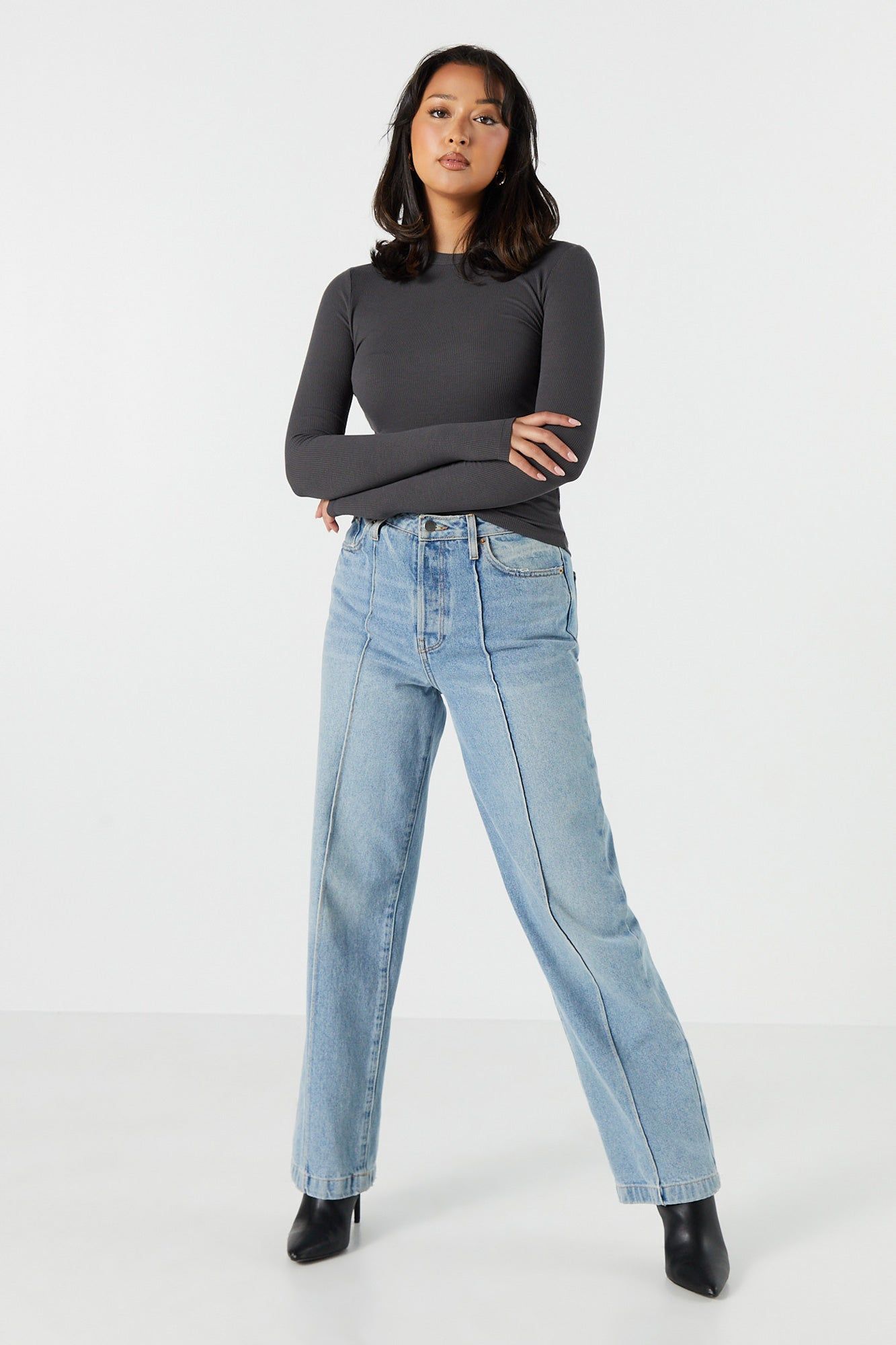 Ribbed High Neck Long Sleeve Top sold by Urban Planet product image thumbnail 9