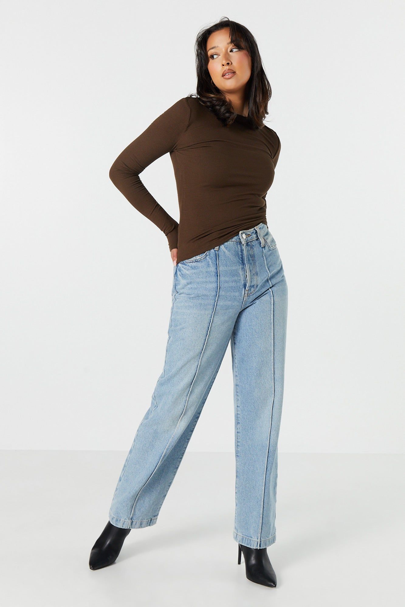 Ribbed High Neck Long Sleeve Top sold by Urban Planet product image thumbnail 15