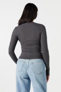 Ribbed High Neck Long Sleeve Top sold by Urban Planet