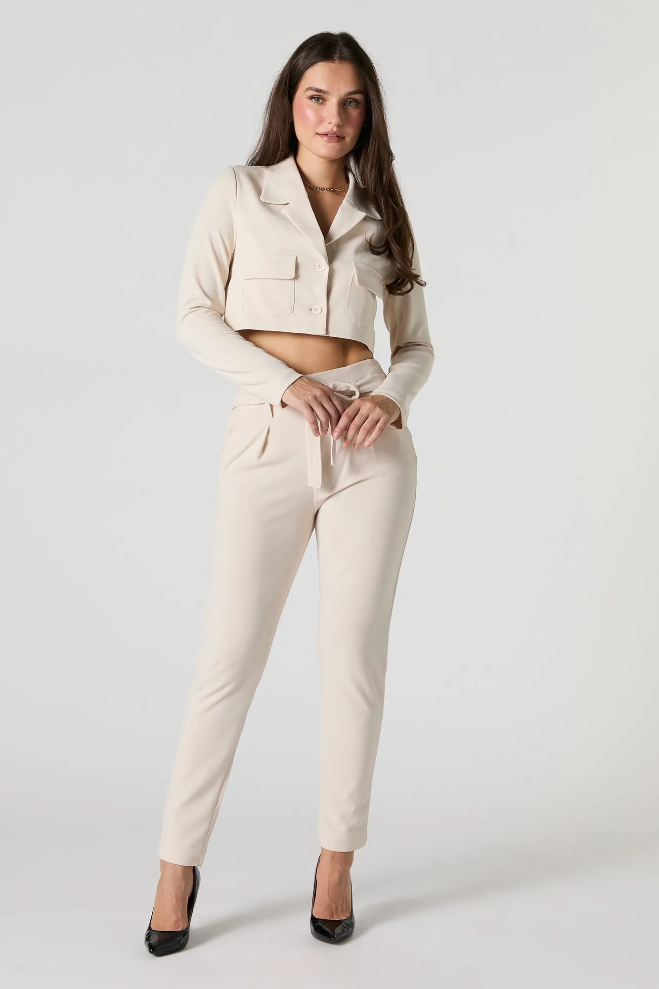 Button Front Cropped Blazer sold by Urban Planet product image thumbnail 3