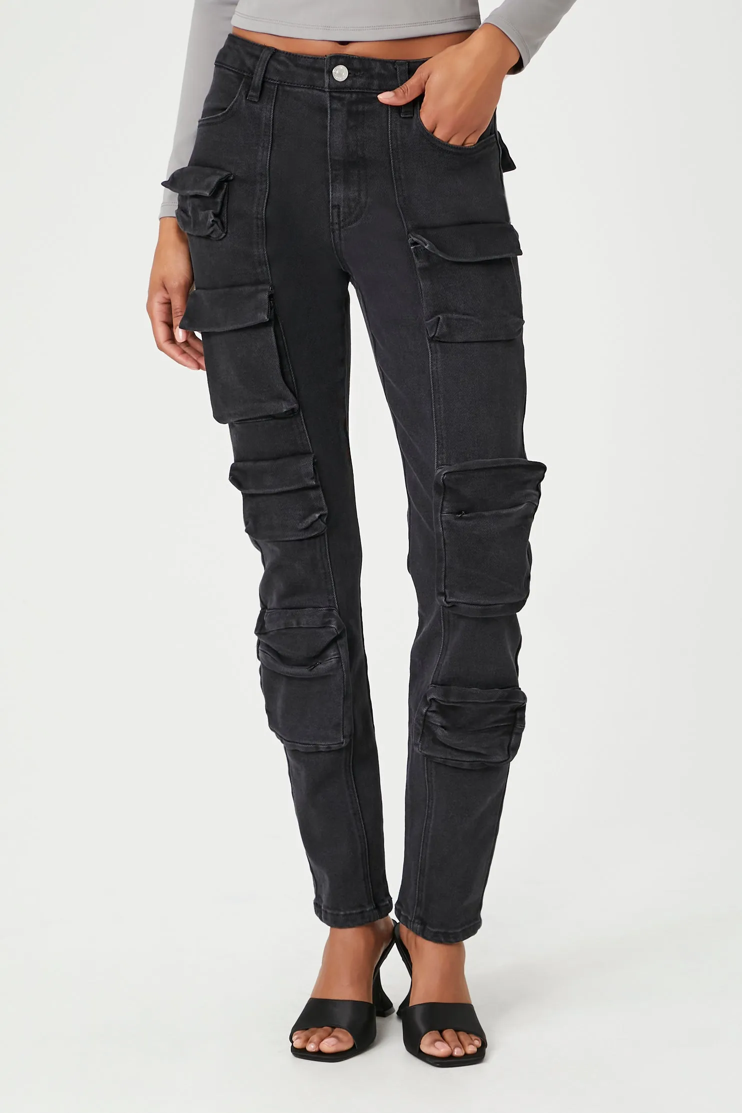 Jean cargo à taille haute sold by Urban Planet product image thumbnail 2