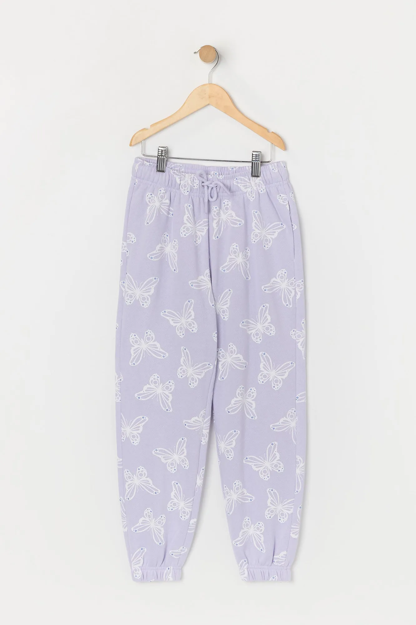 Girls Butterfly Print Fleece Jogger sold by Urban Planet